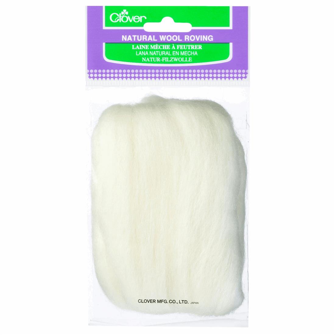 Off White 20g Clover Natural Wool Roving (Off White)