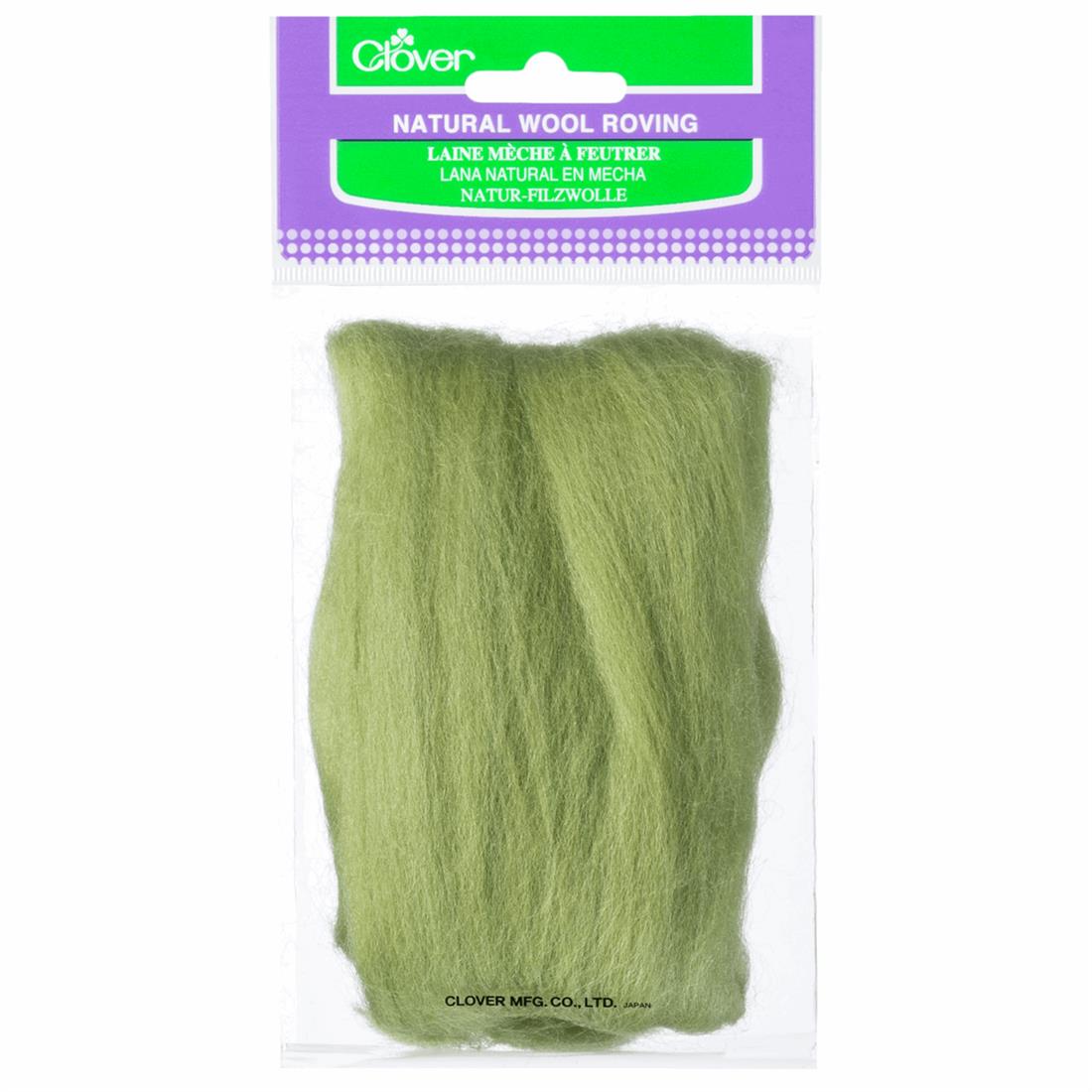 Moss Green 20g Clover Natural Wool Roving (Moss Green)