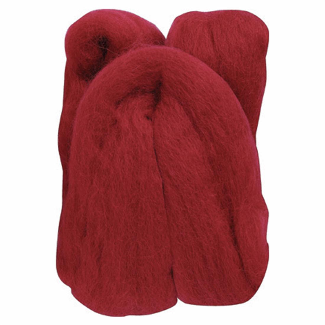 Red 20g Clover Natural Wool Roving (Red)