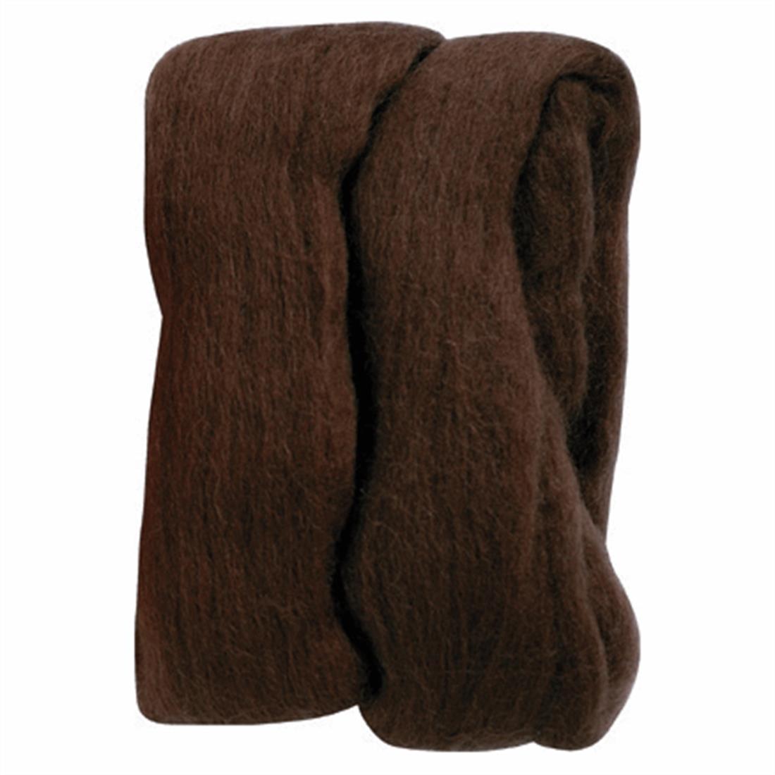 Brown 20g Clover Natural Wool Roving (Brown)