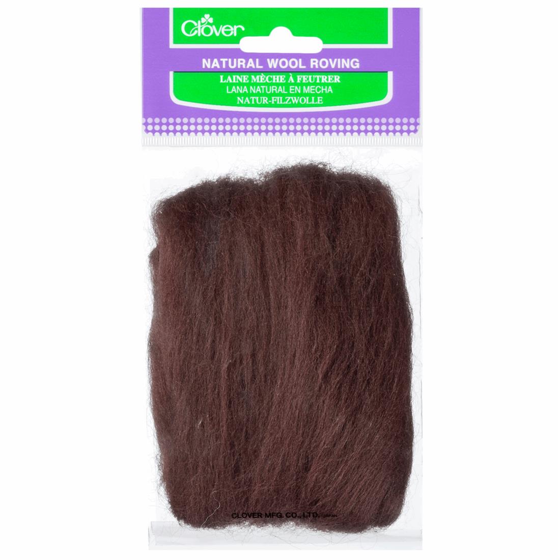 Brown 20g Clover Natural Wool Roving (Brown)