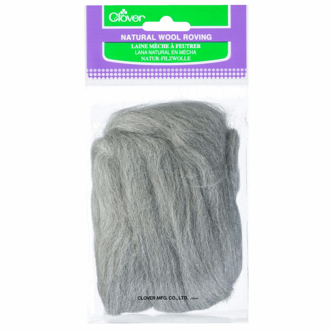 20g Clover Natural Wool Roving (Ash)