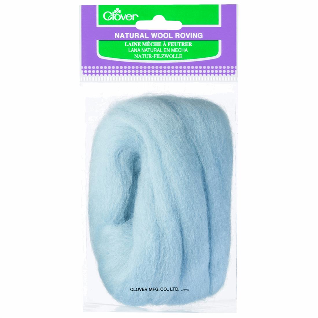 Light Blue 20g Clover Natural Wool Roving (Light Blue)