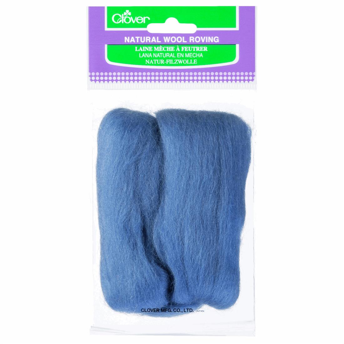 Blue - CL7923 20g Clover Natural Wool Roving