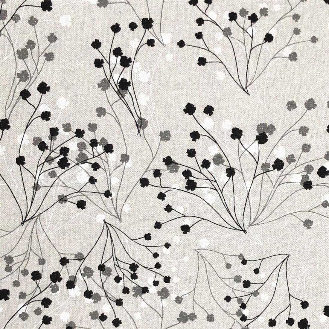 Mono Sparkle Linen Trailing Flower
