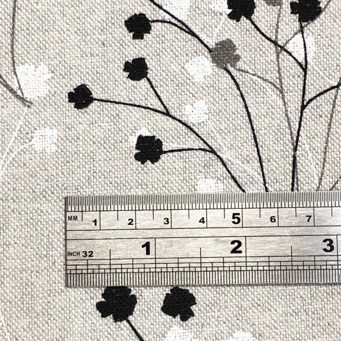 Mono Sparkle Linen Trailing Flower