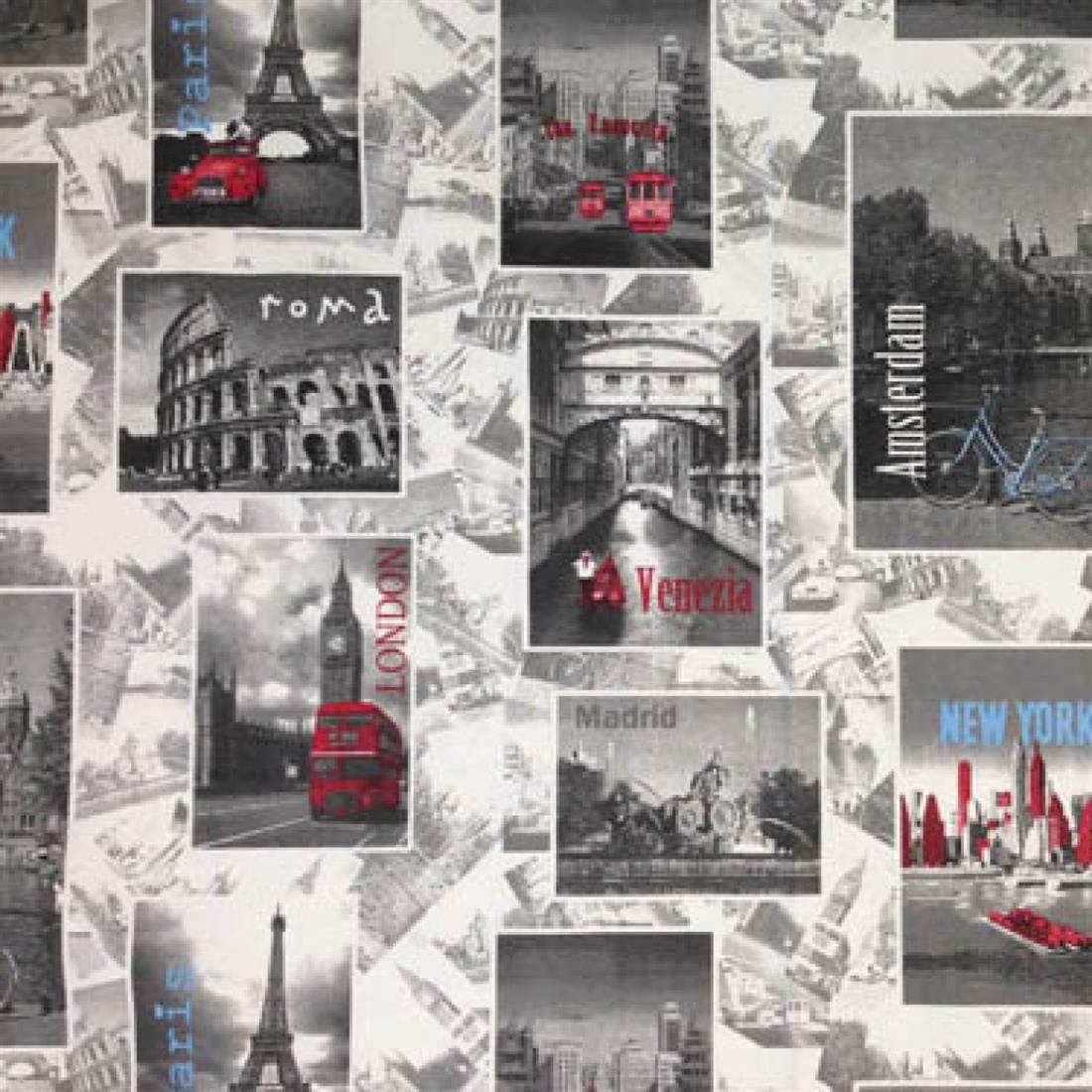 Multicolour Digital Print Cotton Big Cities