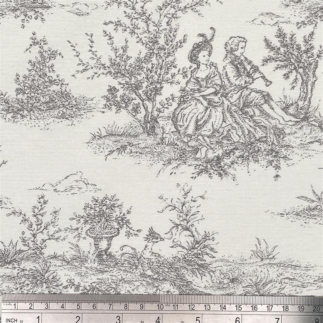 Grey Digital Print Cotton Toile