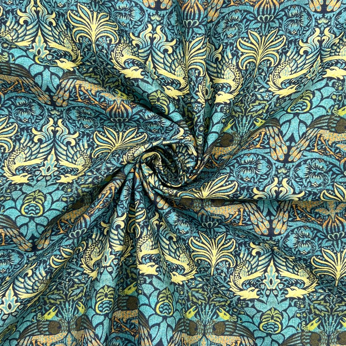 Multicolour Cotton William Morris - Peacock and Dragon