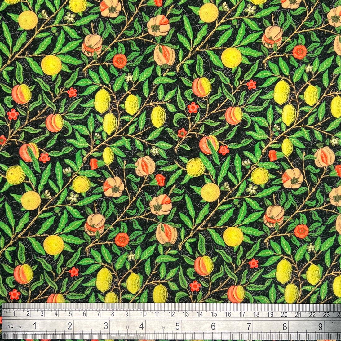 Multicolour Cotton William Morris - Pomegranate Black
