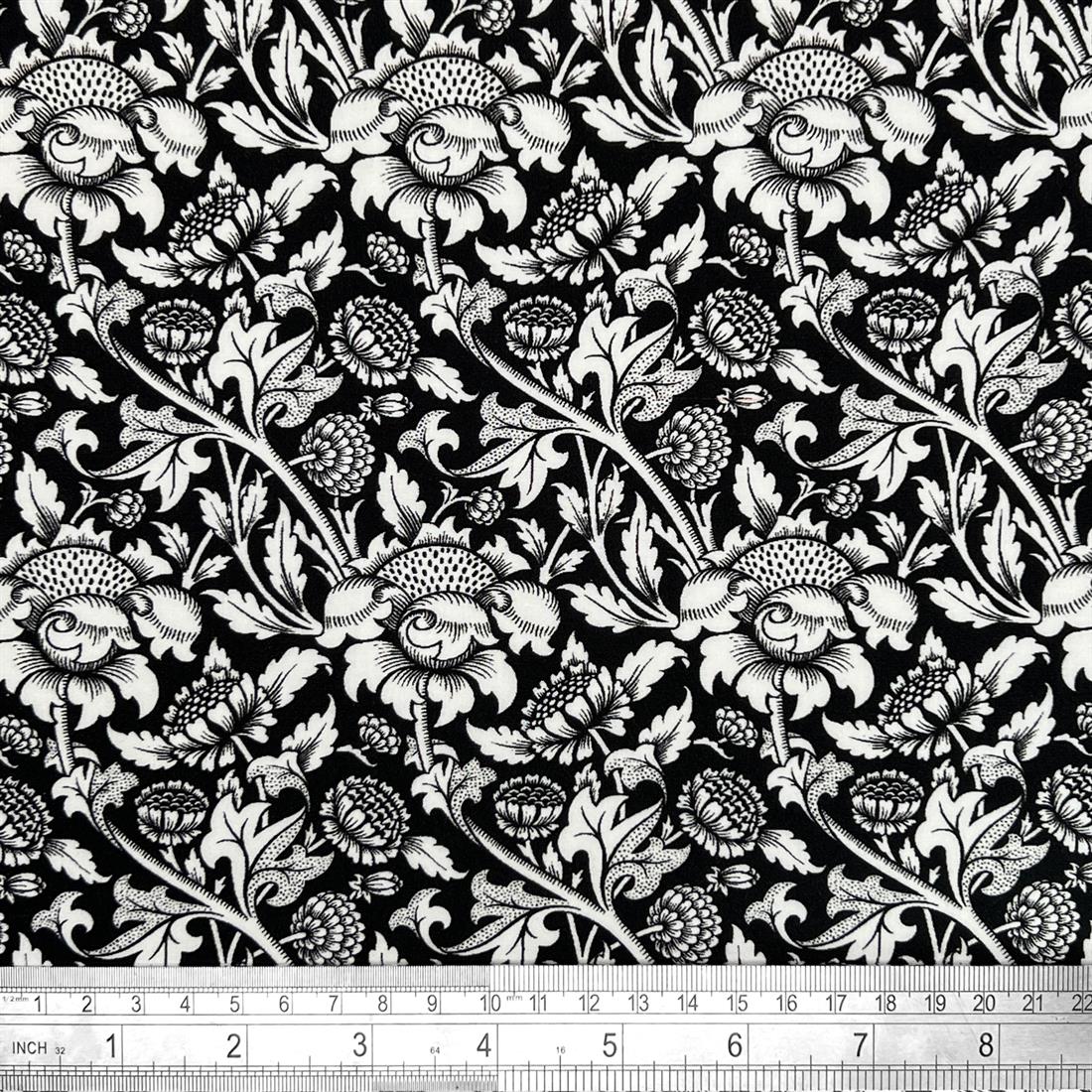 Multicolour Cotton William Morris - White Flowers