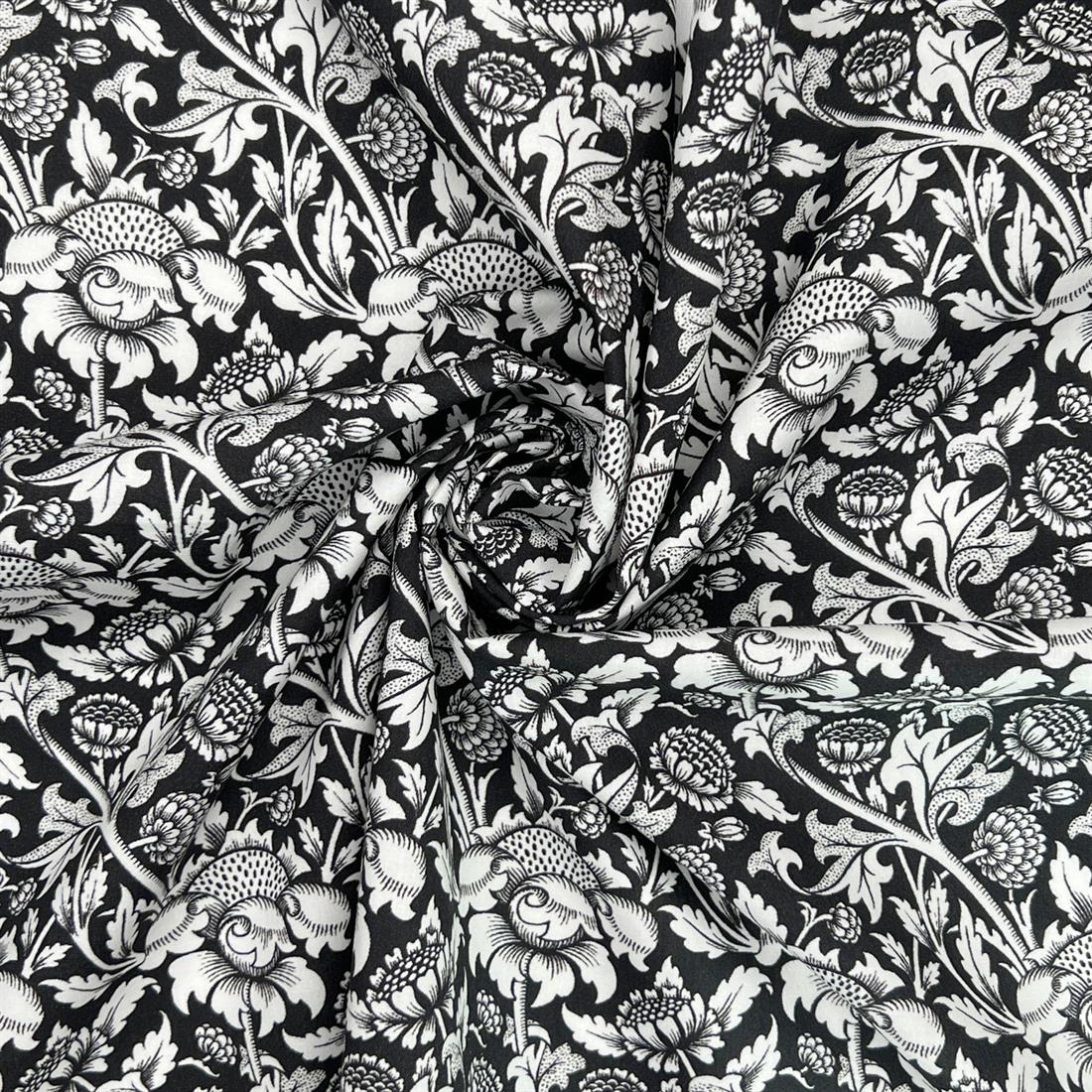 Multicolour Cotton William Morris - White Flowers