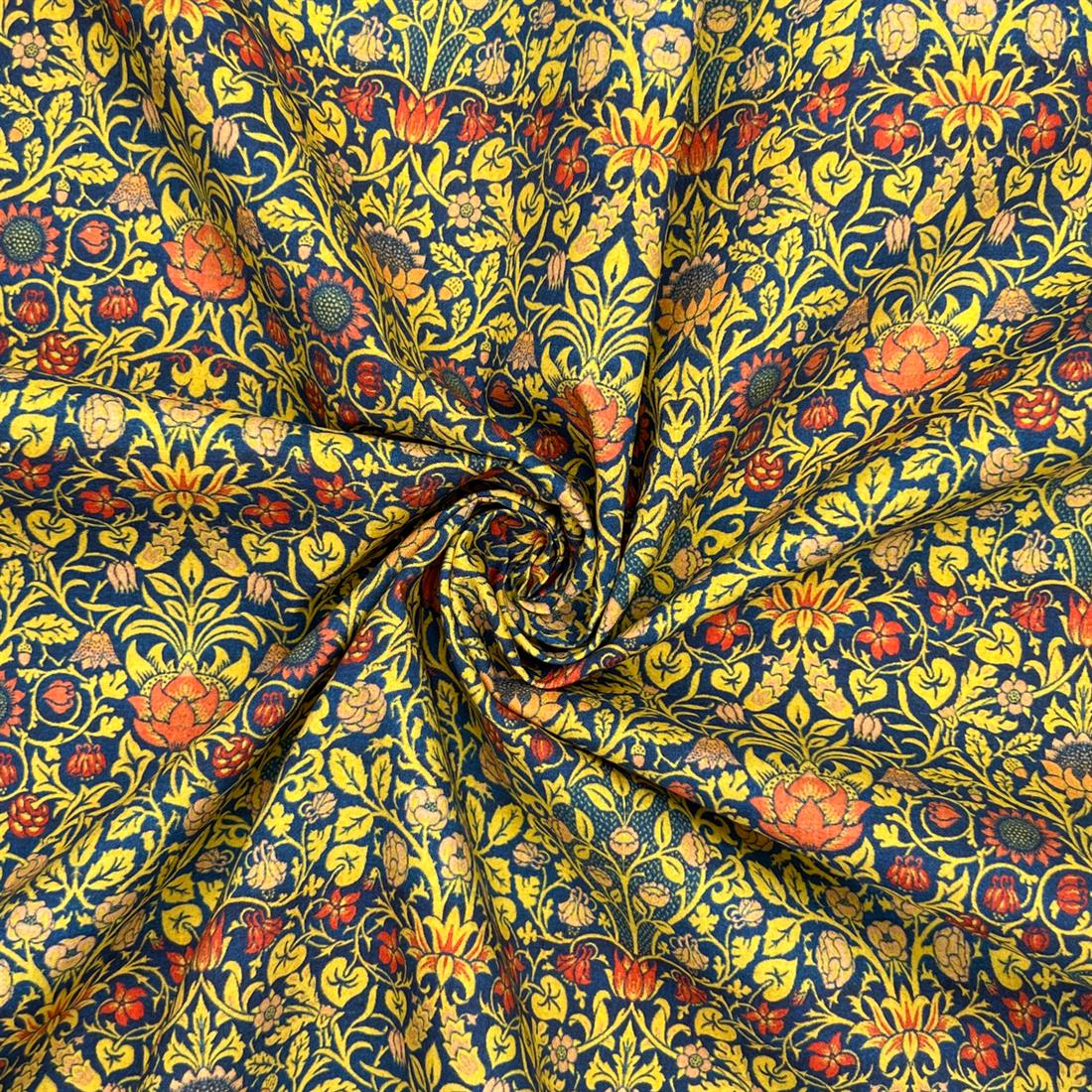 Multicolour Cotton William Morris - Violet and Columbine