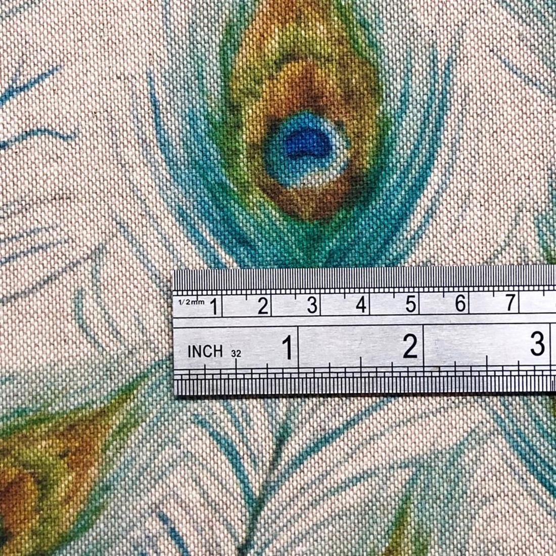 Natural Linen Peacock Feathers