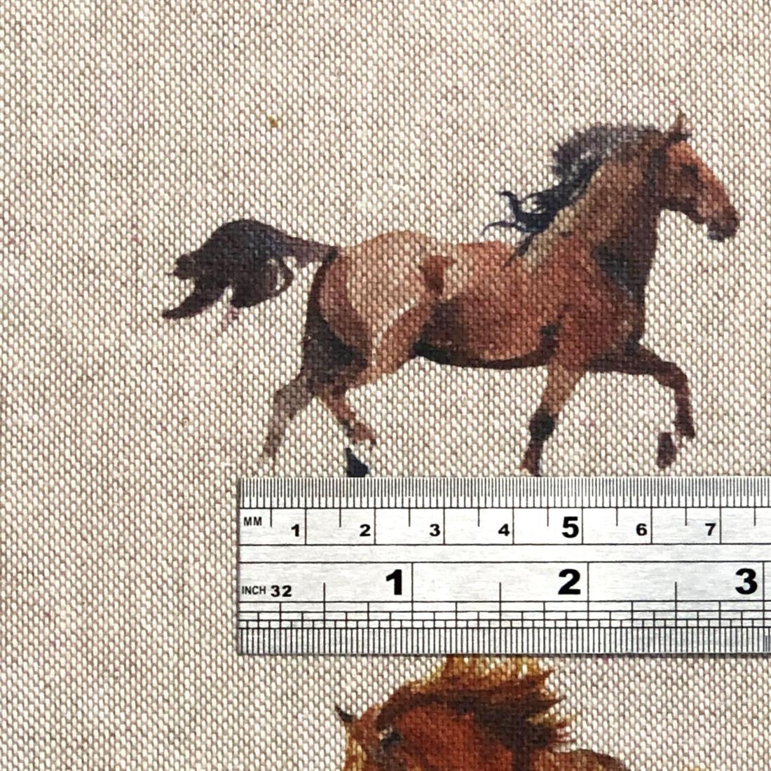 Natural Linen Printed Canvas Fabric