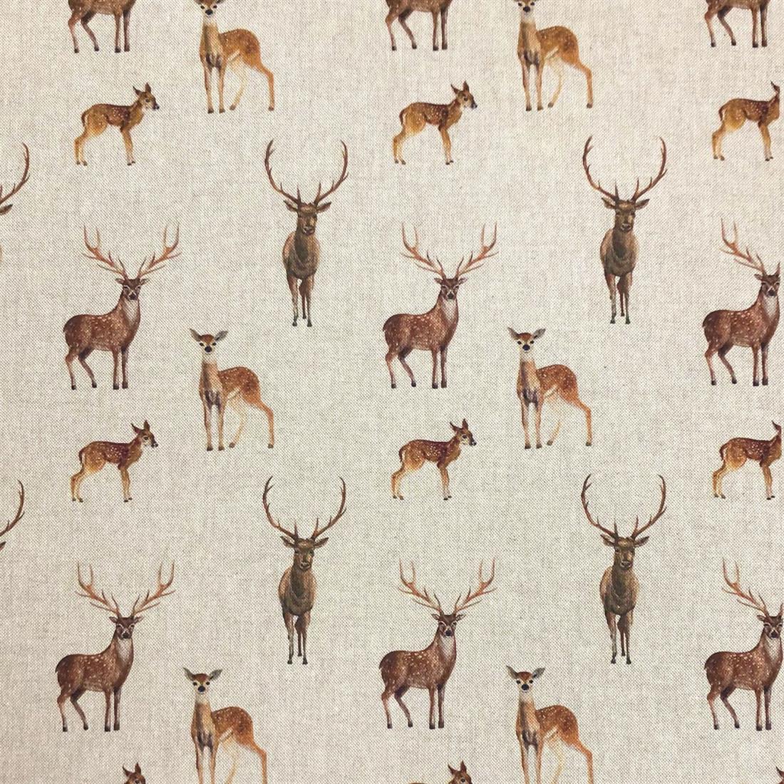 Natural Linen Printed Canvas Fabric