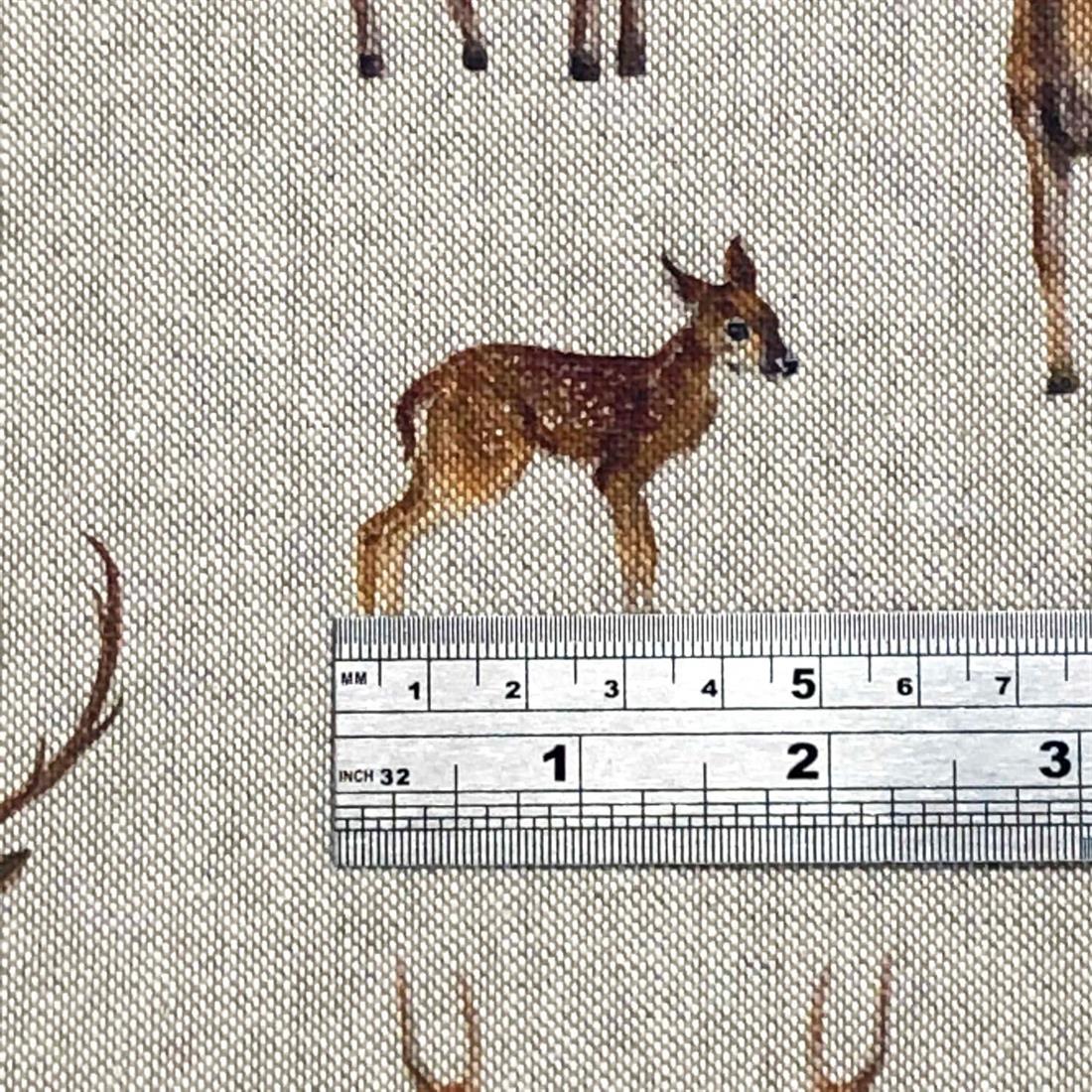 Natural Linen Printed Canvas Fabric