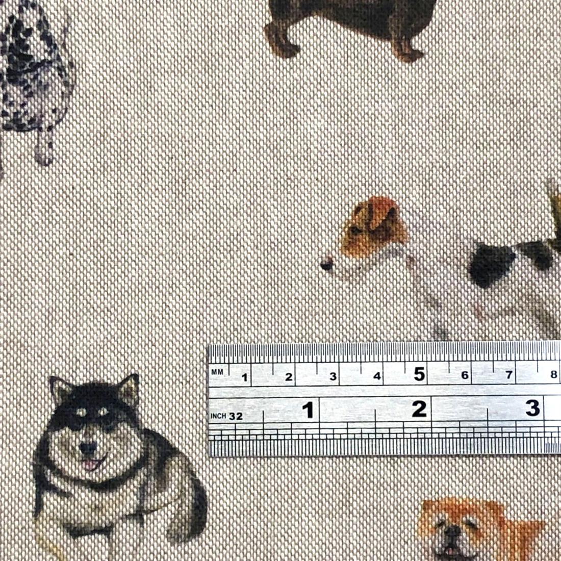 Natural Linen Printed Canvas Fabric