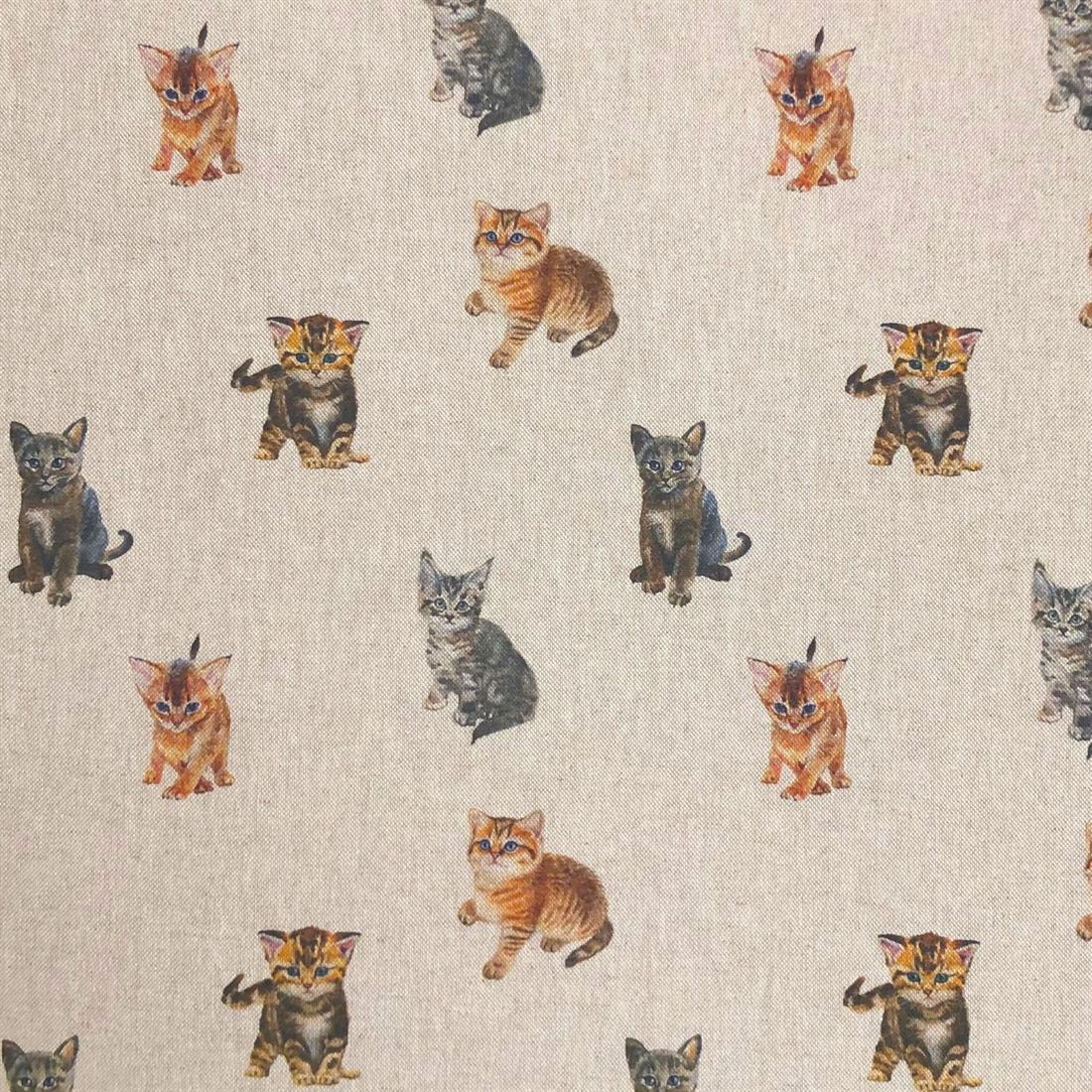 Natural Linen Printed Canvas Fabric