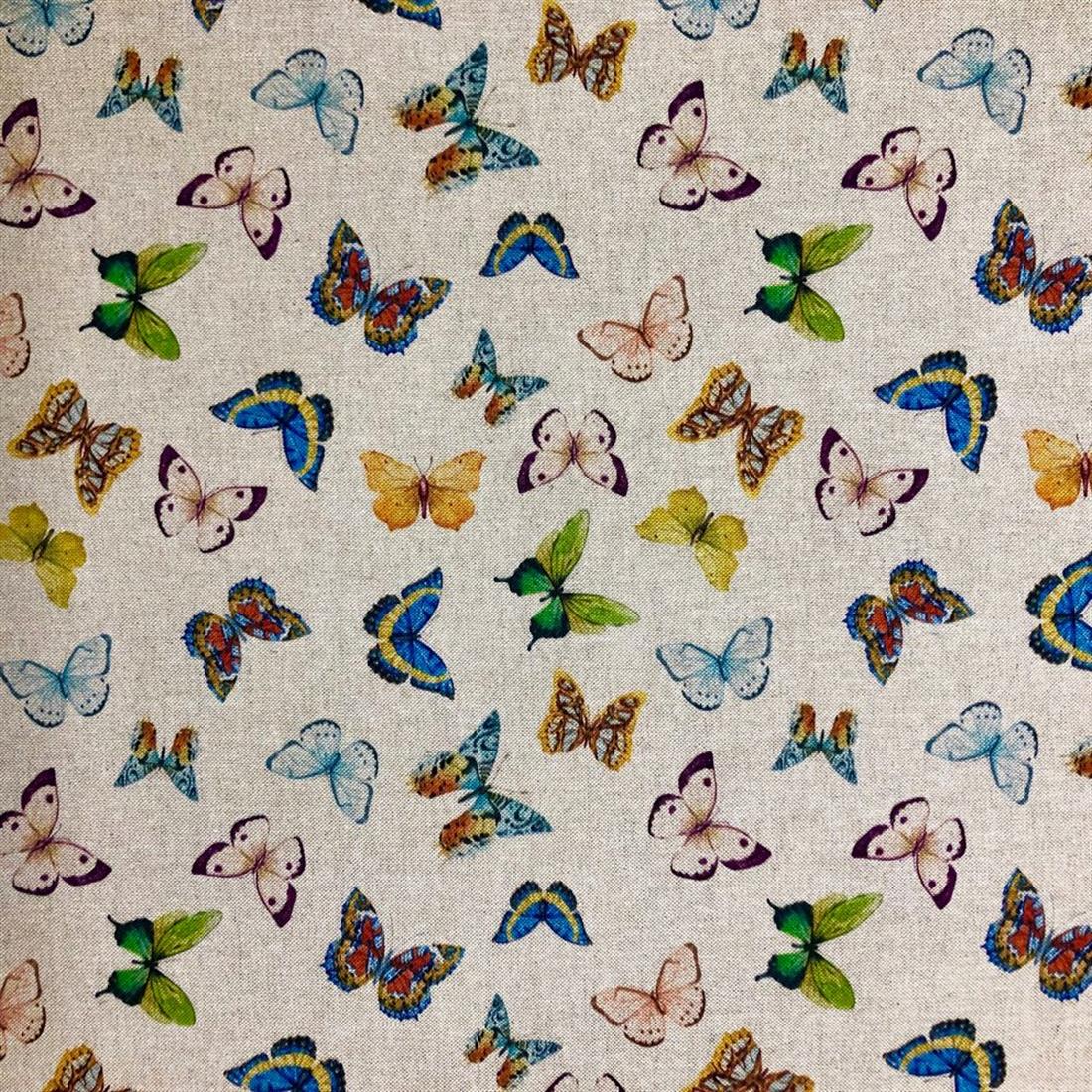 Natural Linen Printed Canvas Fabric