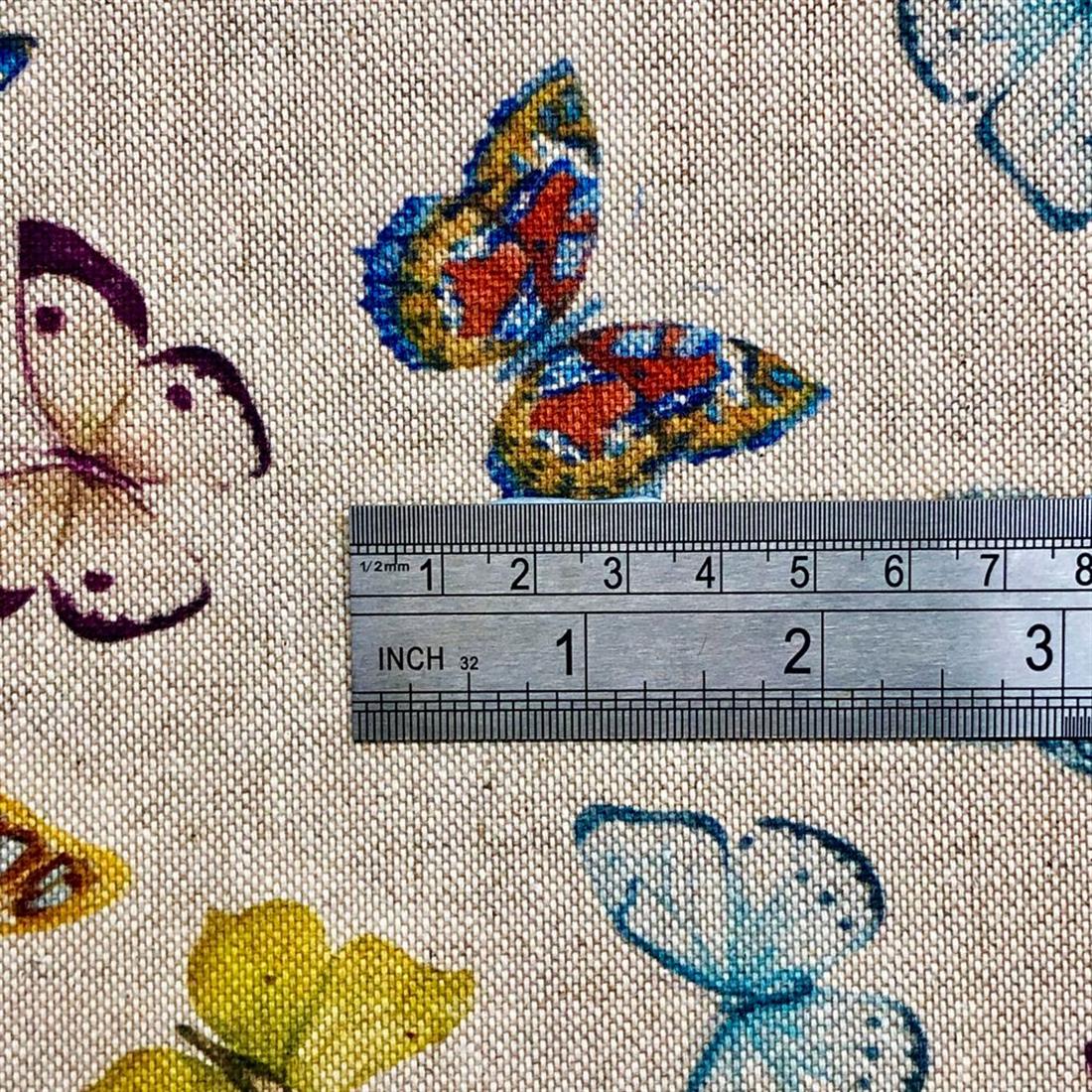 Natural Linen Printed Canvas Fabric