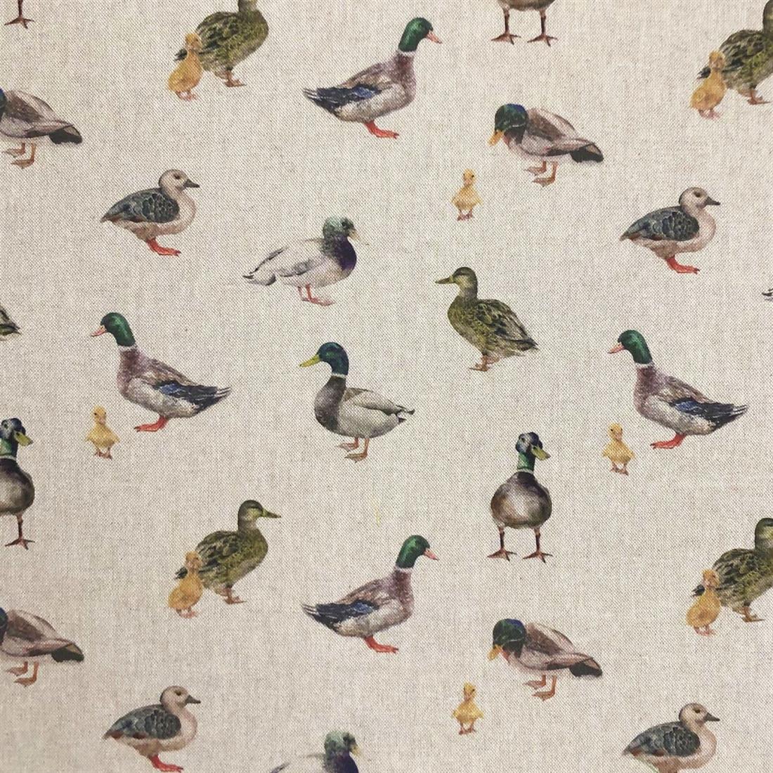 Natural Mallards - Quality Cotton Linen Fabric Upholstery Furnishing