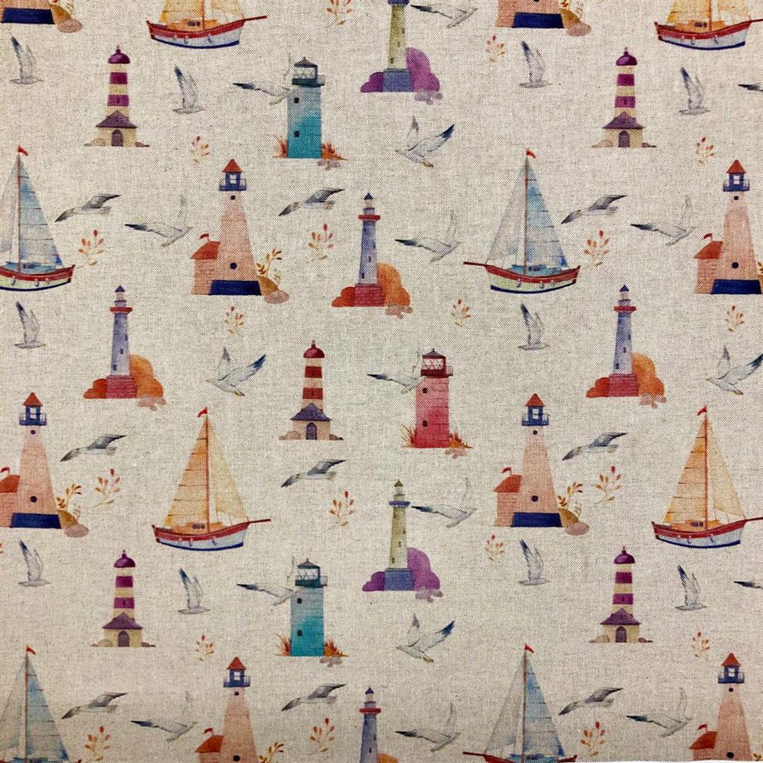Natural Sailing - Quality Cotton Linen Fabric Upholstery Furnishing