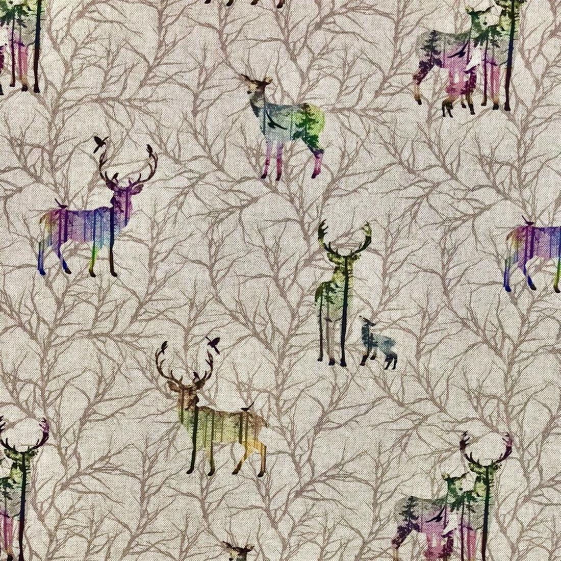 Natural Linen Printed Canvas Fabric