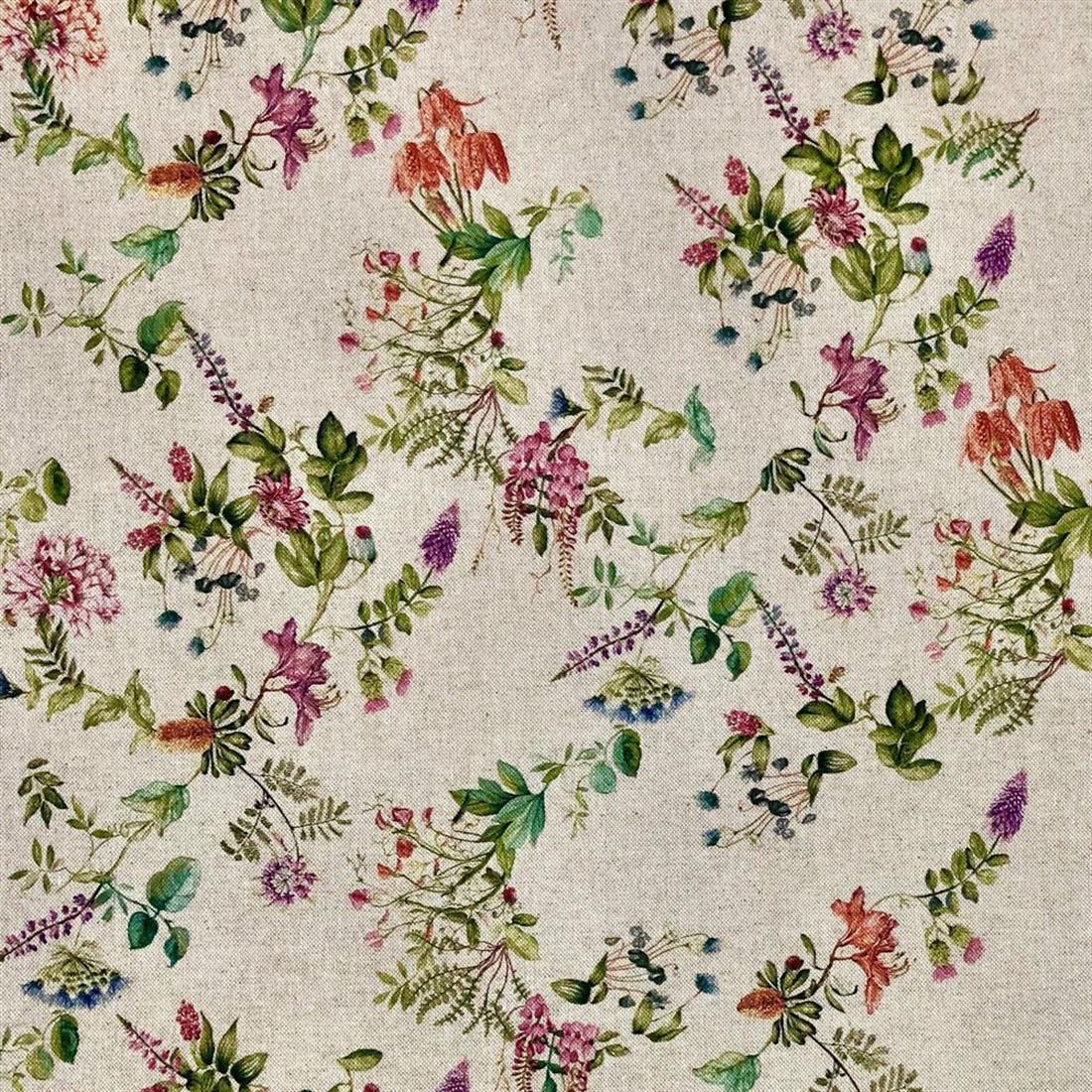 Natural Linen Printed Canvas Fabric