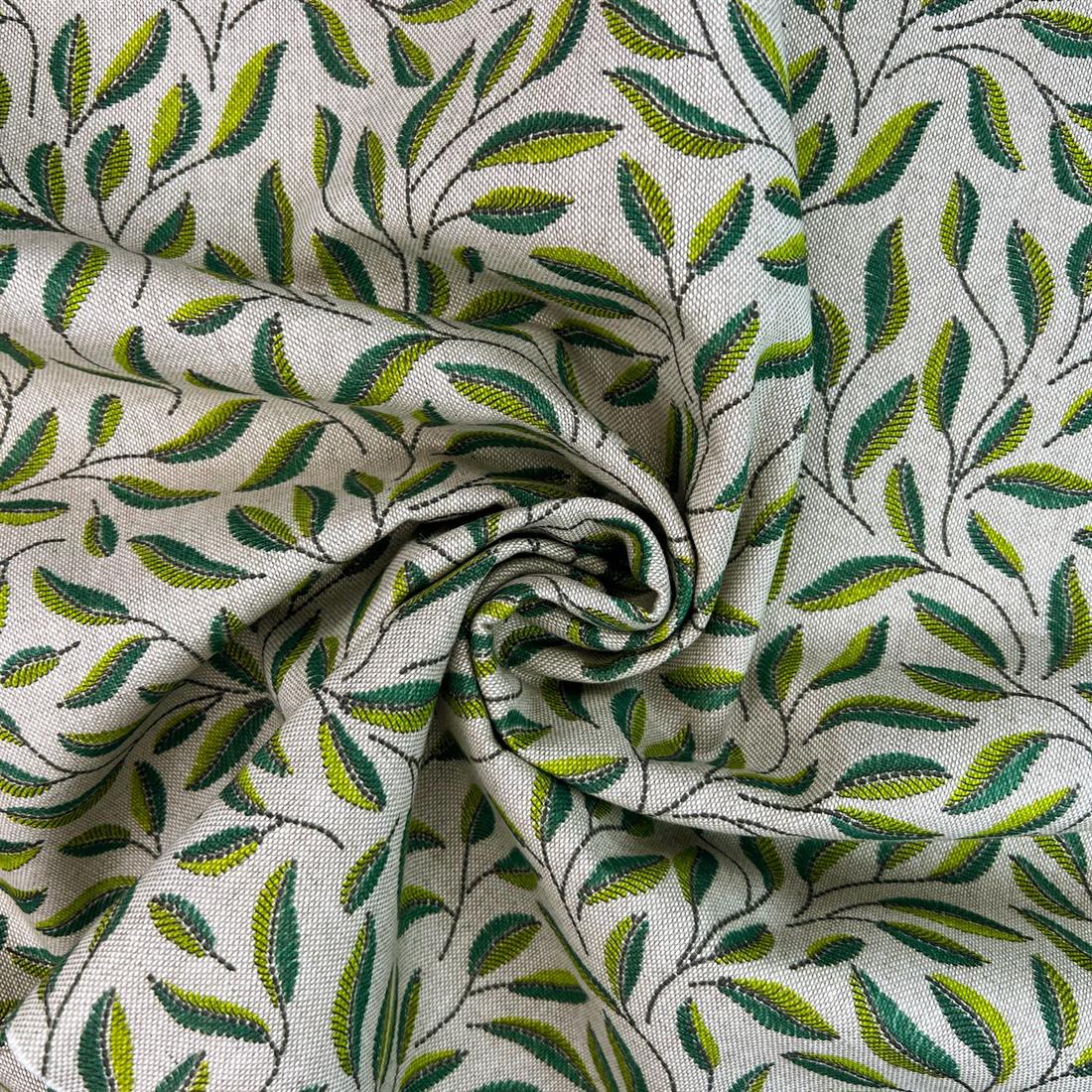 Natural Linen Printed Canvas Fabric