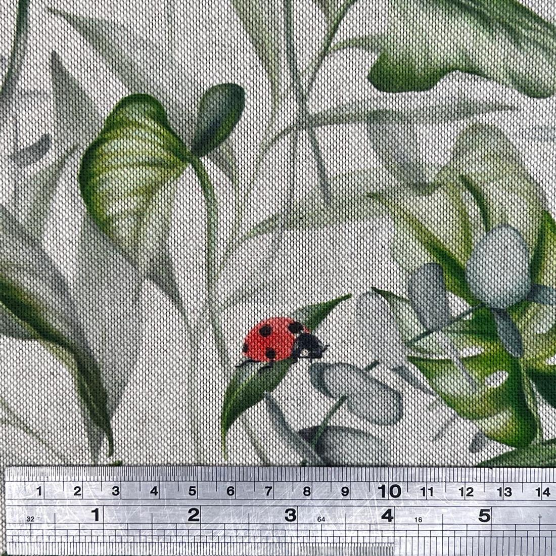 Natural Linen Printed Canvas Fabric