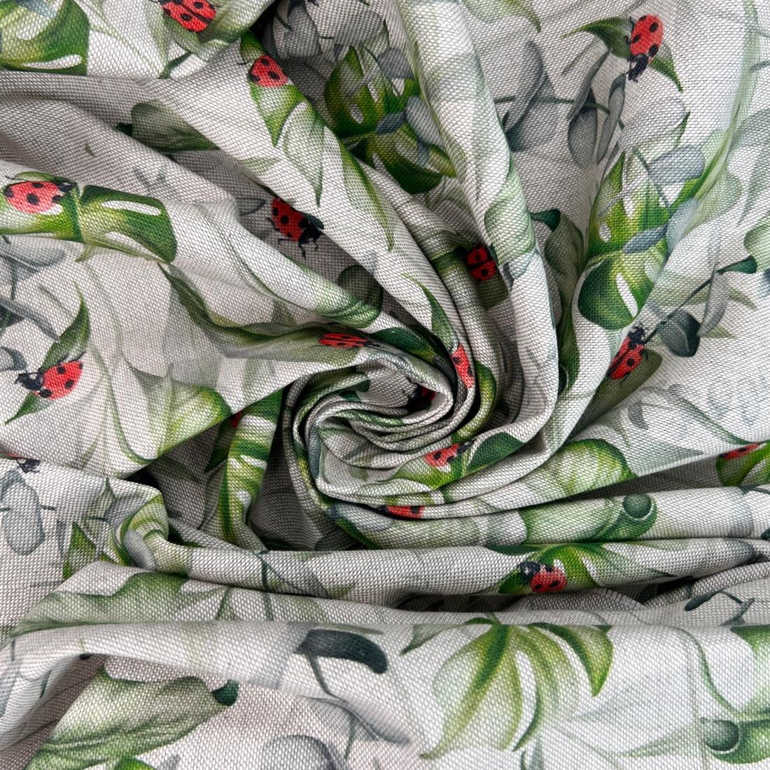 Natural Linen Printed Canvas Fabric