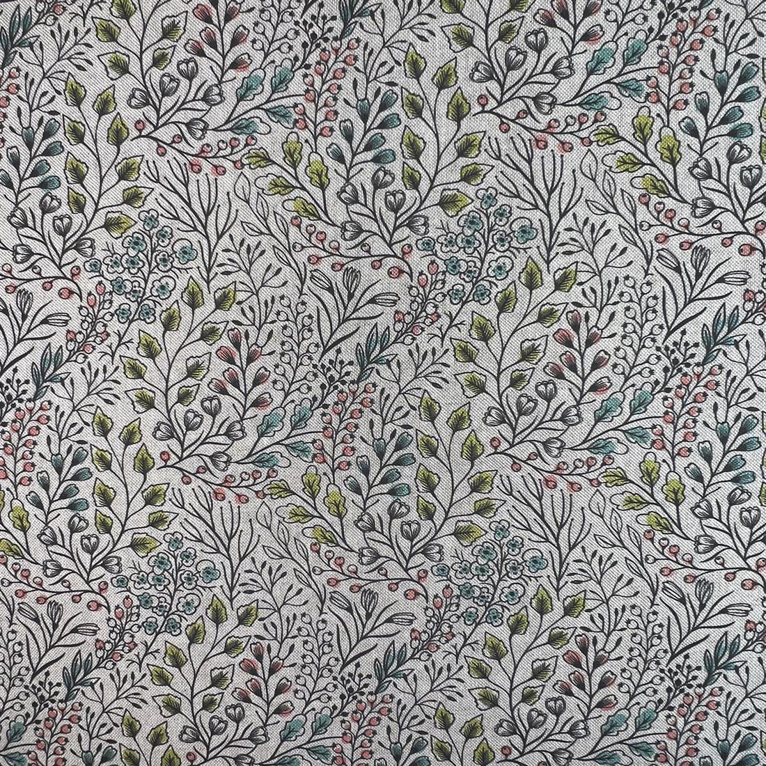 Natural Linen Printed Canvas Fabric
