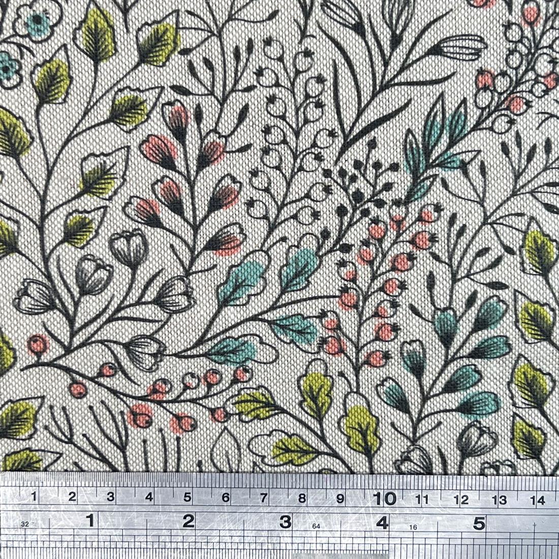 Natural Linen Printed Canvas Fabric
