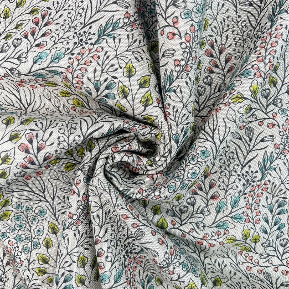 Natural Linen Printed Canvas Fabric