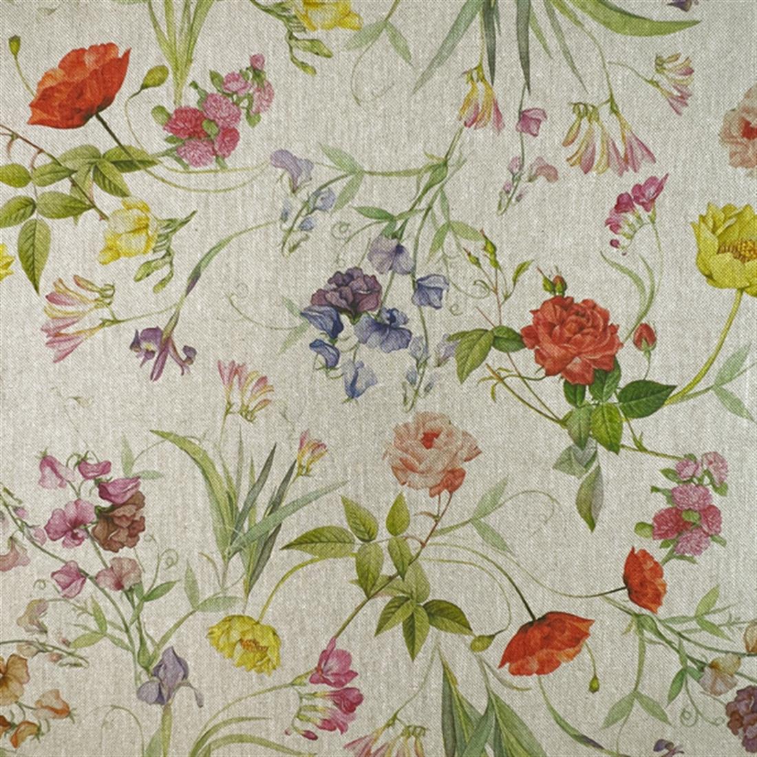 Natural Linen Printed Canvas Fabric