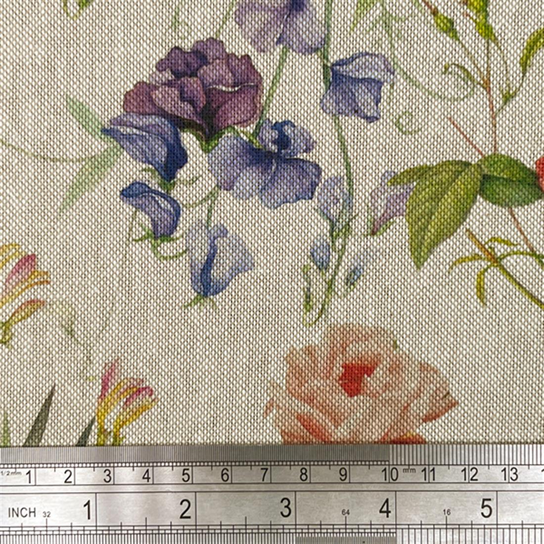 Natural Linen Printed Canvas Fabric
