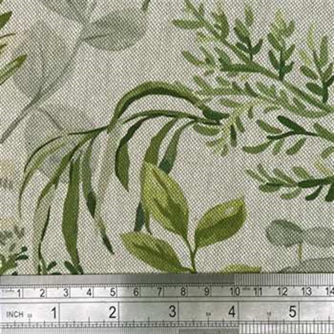 Natural Linen Printed Canvas Fabric