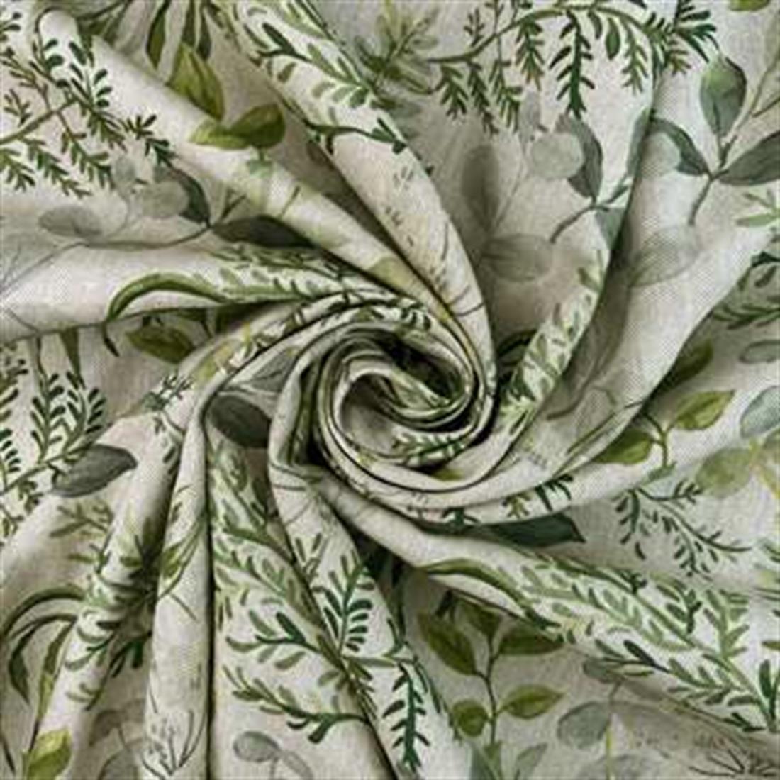 Natural Linen Printed Canvas Fabric