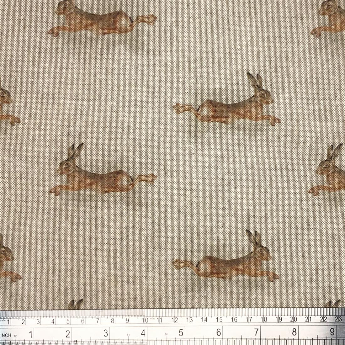 Metre Digital Print Linen Leaping Hare