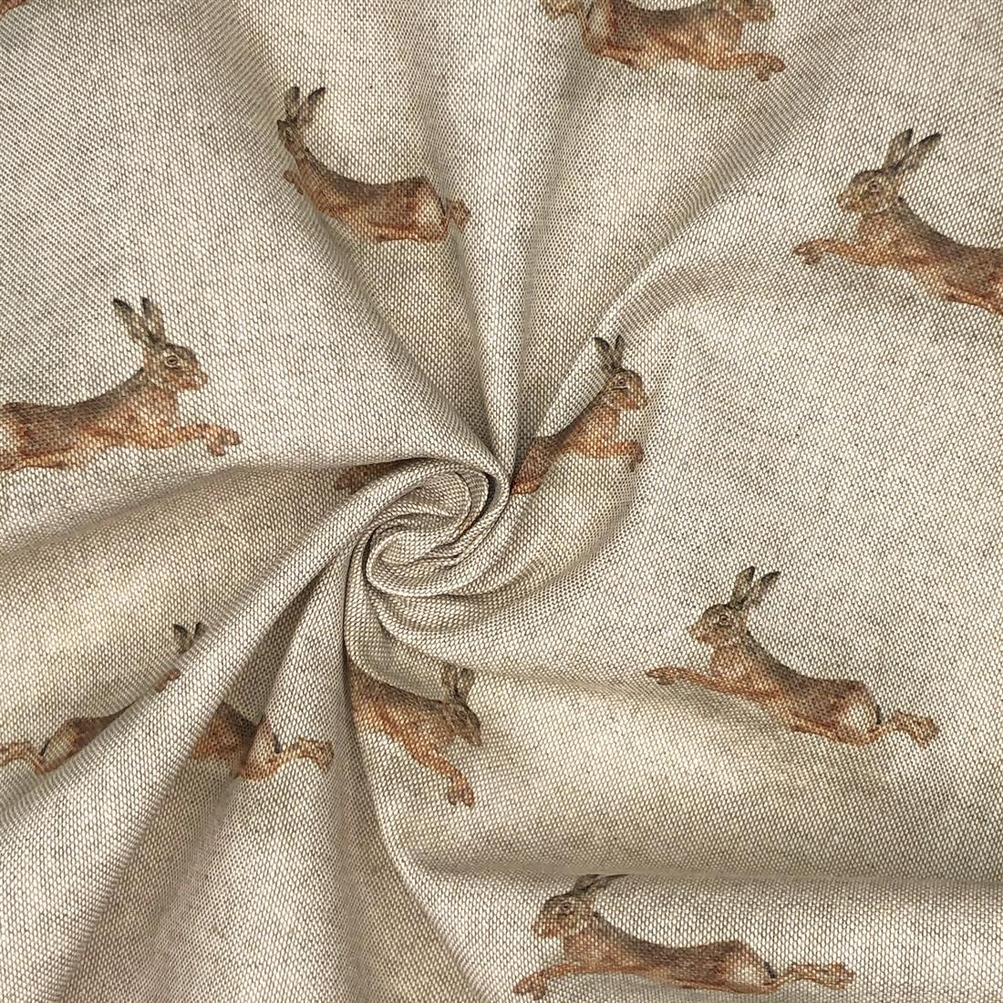 Metre Digital Print Linen Leaping Hare