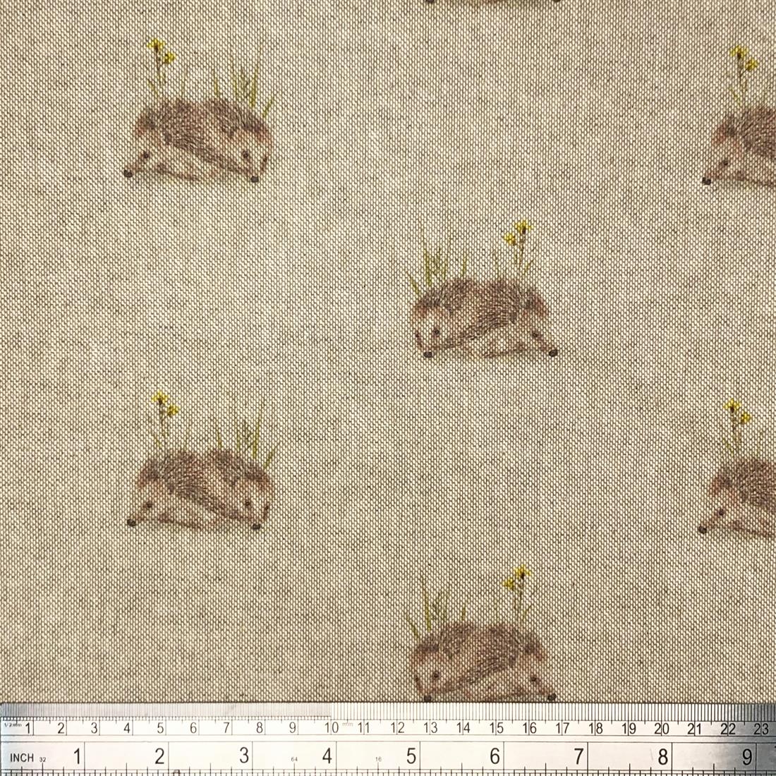 Metre Digital Print Linen Hedgehogs