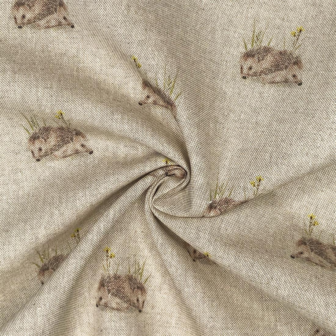 Metre Digital Print Linen Hedgehogs