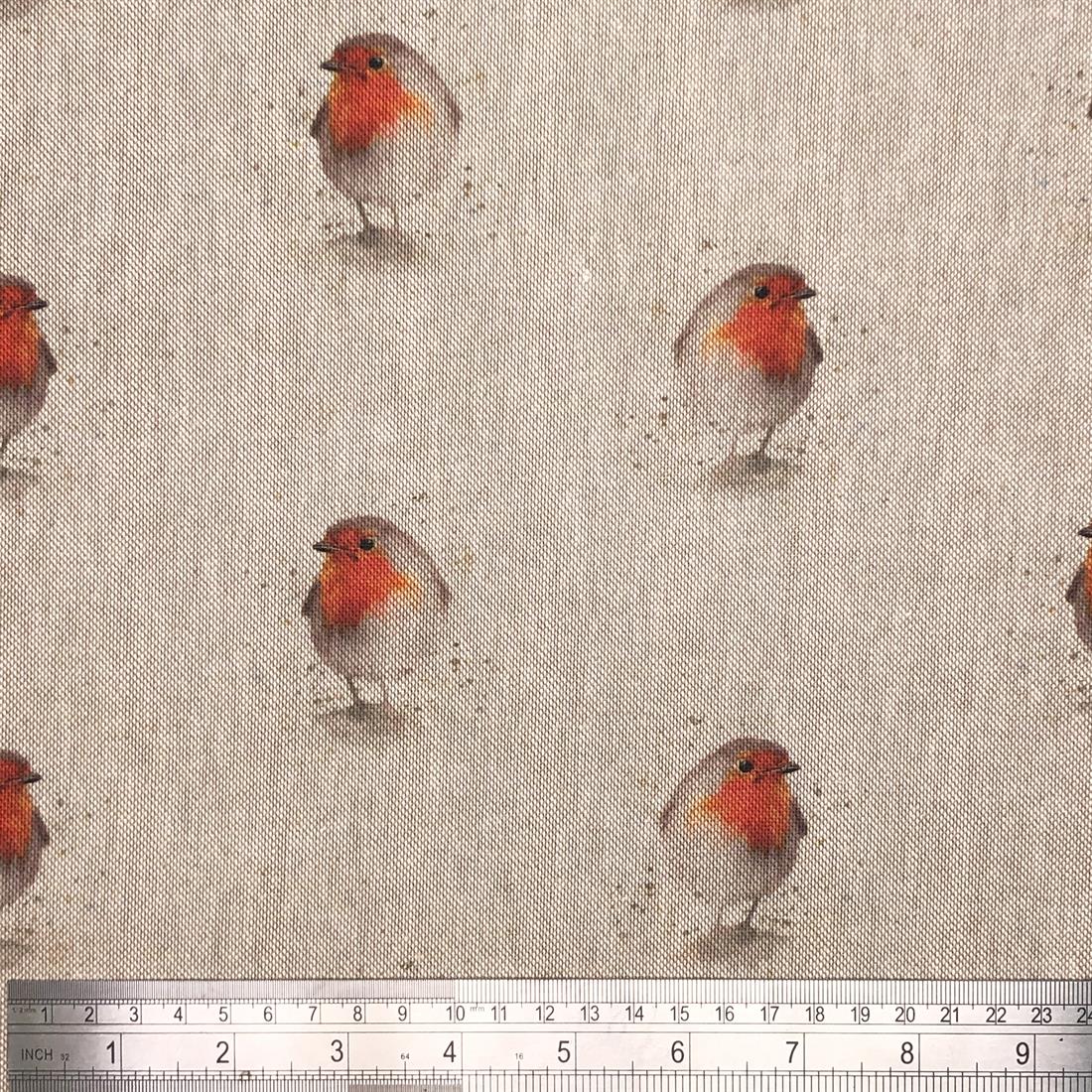 Metre Digital Print Linen Robins