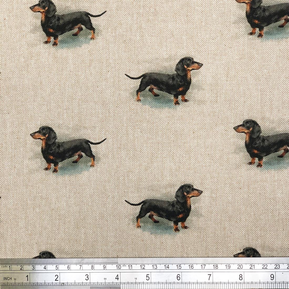 Metre Digital Print Linen Dachsund
