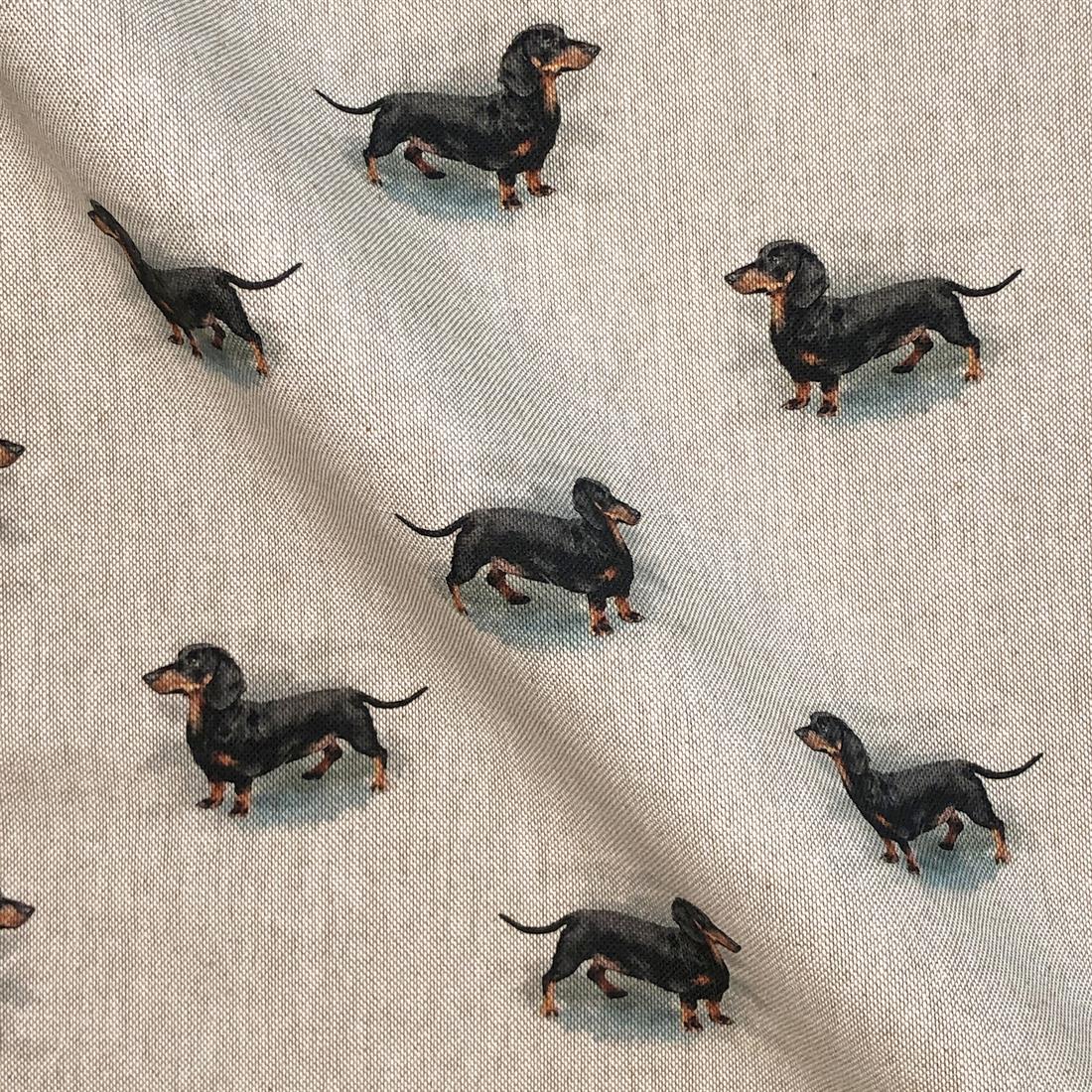 Metre Digital Print Linen Dachsund