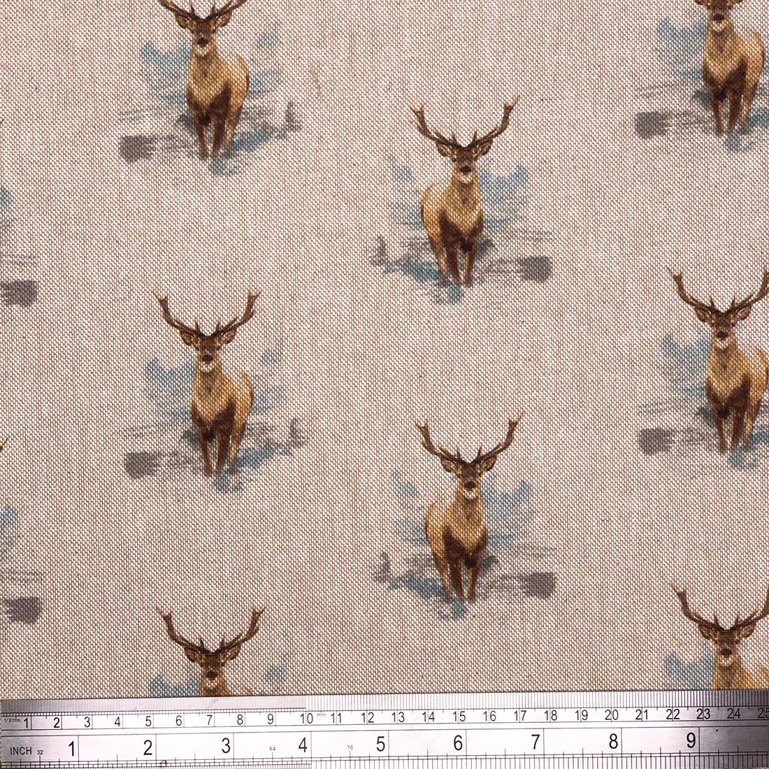 Metre Digital Print Linen Stags