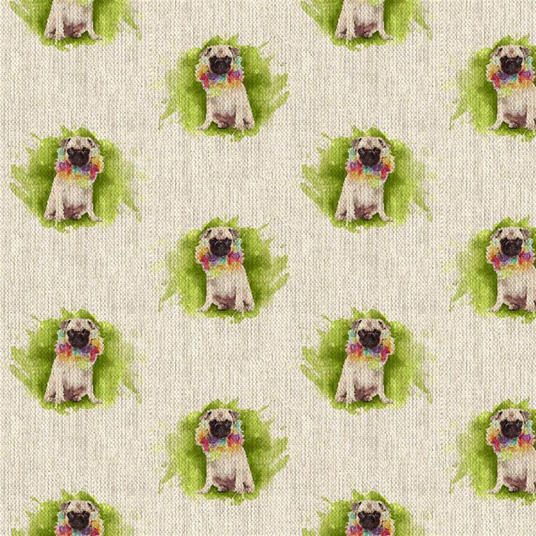 All Over Digital Print Linen Pug