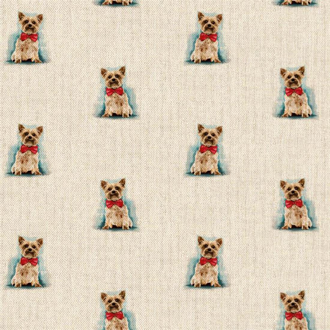 All Over Digital Print Linen Yorkshire Terrier
