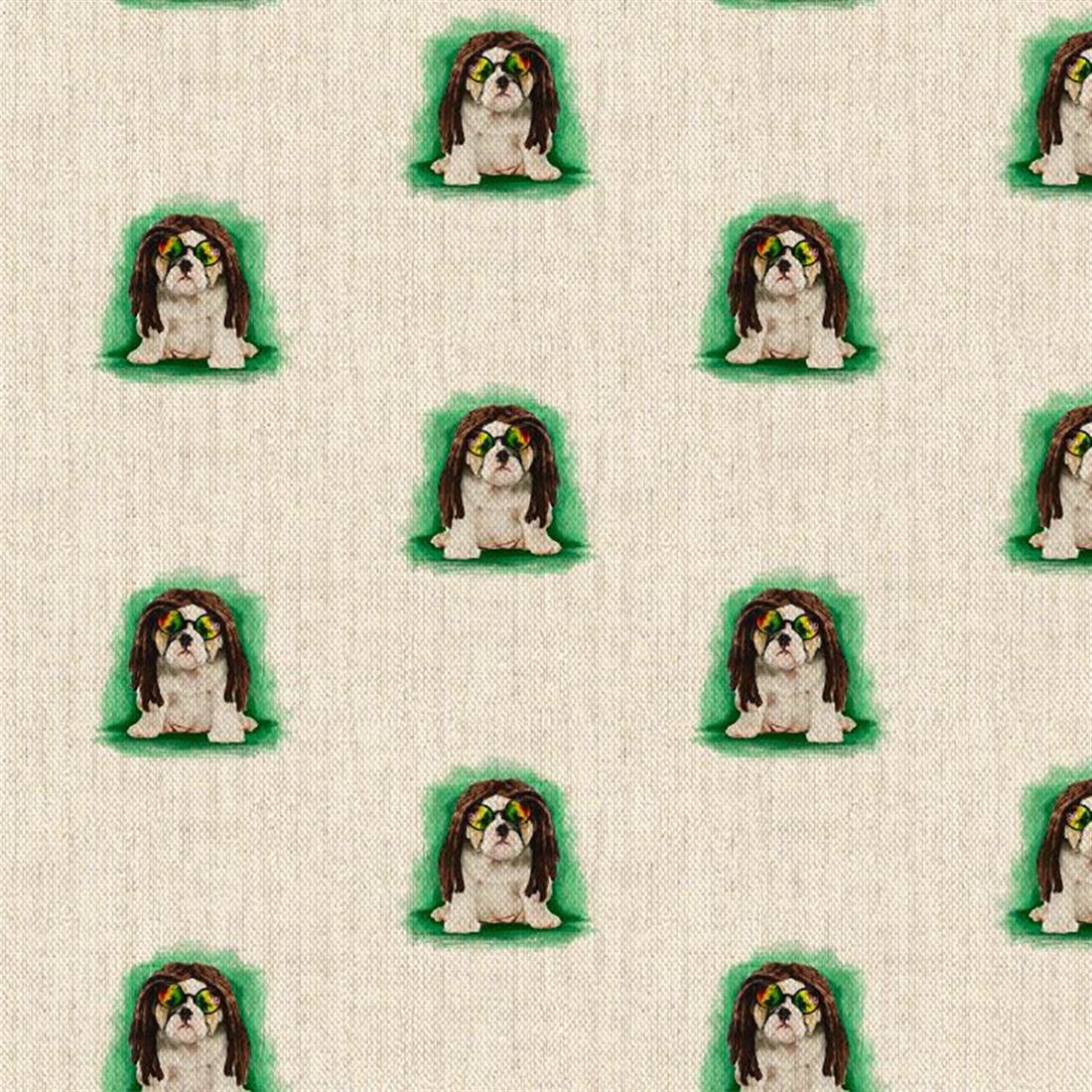 All Over Digital Print Linen Bull Dog